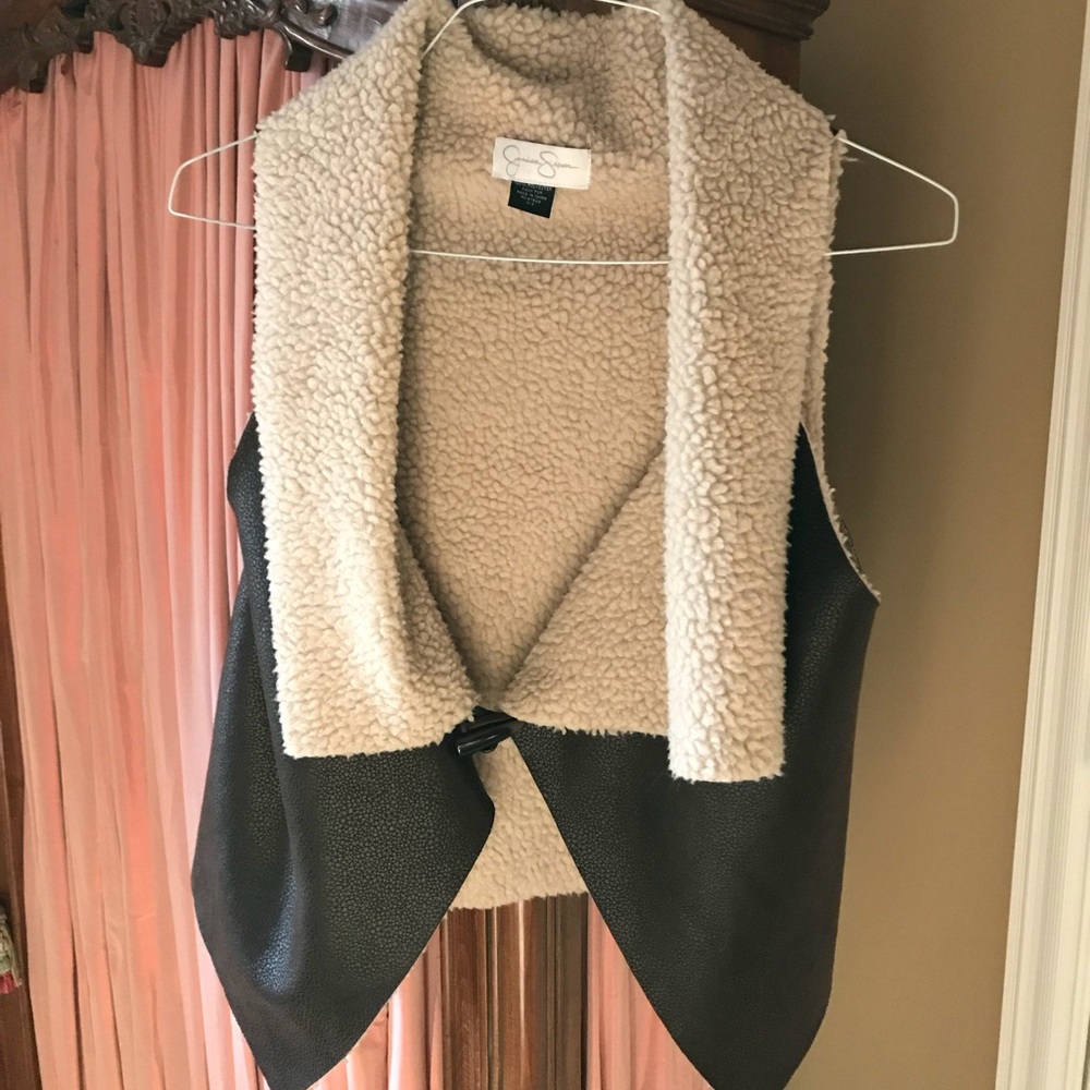 Jessica Simpson faux leather vest